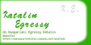 katalin egressy business card